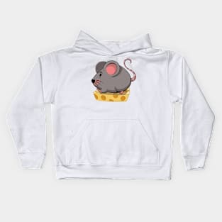 Little Mouse on Cheese Kids Hoodie